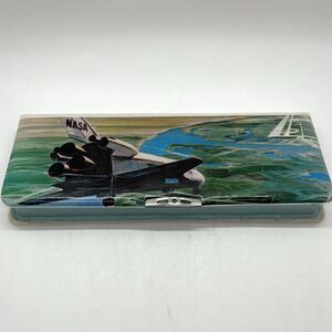 Vintage Rare Pencil Case NASA Space Shuttle Puffy Vinyl Magnetic Close